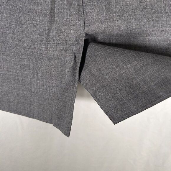 Banana Republic Skirt Women's 12P Petite Grey Woven in Italy Side Zip Work - Picture 8 of 10